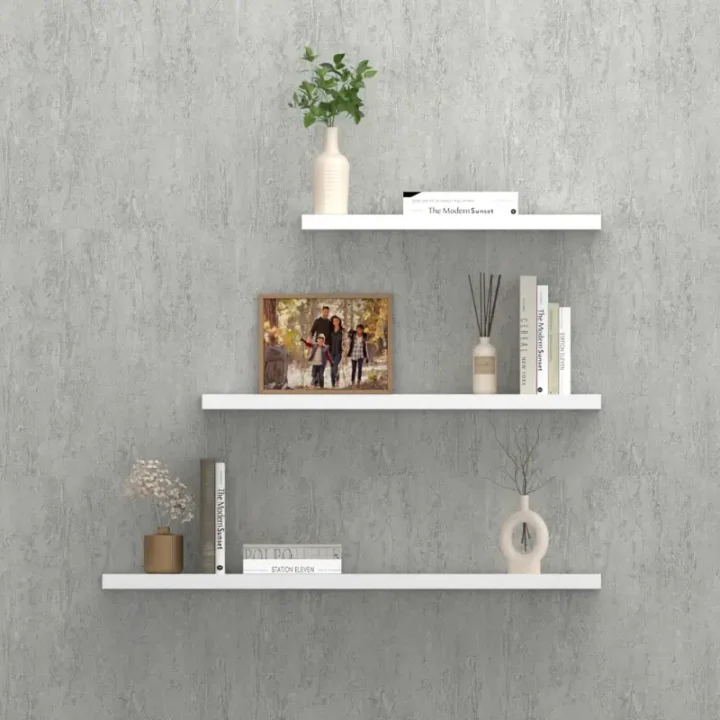 repisas flotantes Slim 345 blanco de 30x15 40x15 50x15 vista frontal